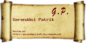 Gerendási Patrik névjegykártya